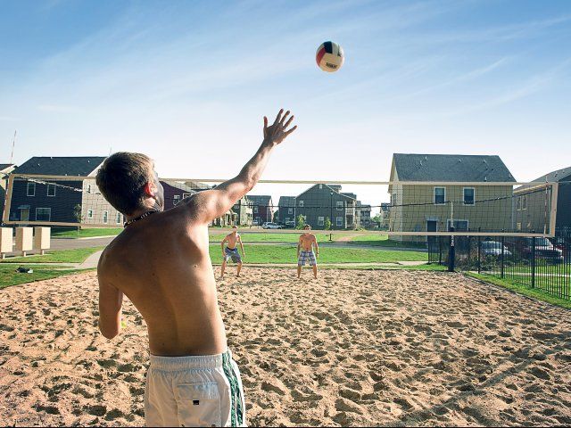 outdoor sand volleyball court